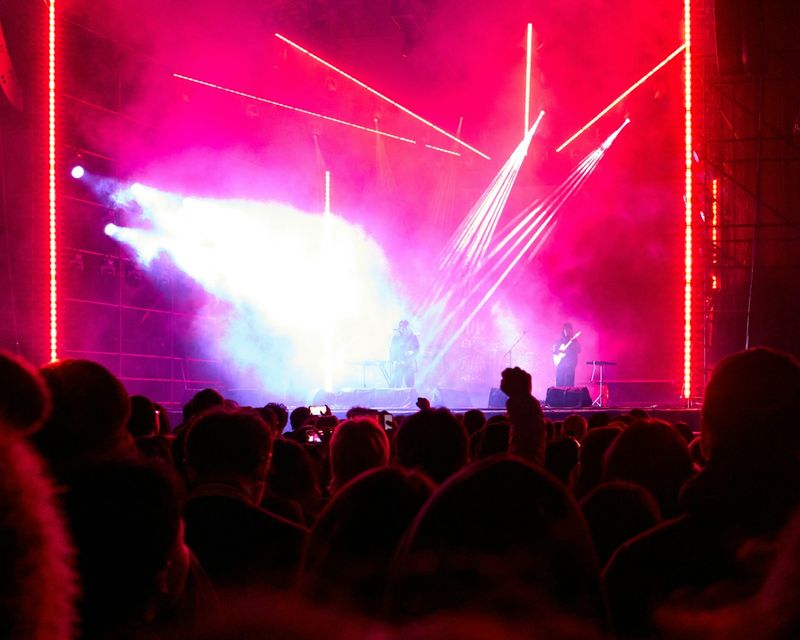 Crowd in front of a concert stage